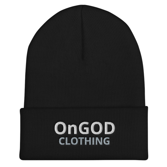 OnGOD Grey Text Cuffed Beanie