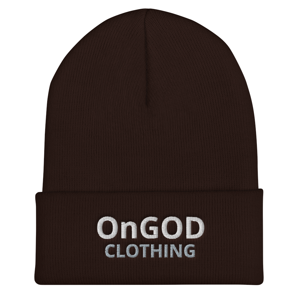 OnGOD Grey Text Cuffed Beanie