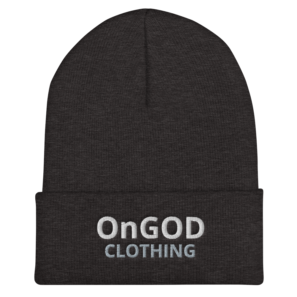 OnGOD Grey Text Cuffed Beanie