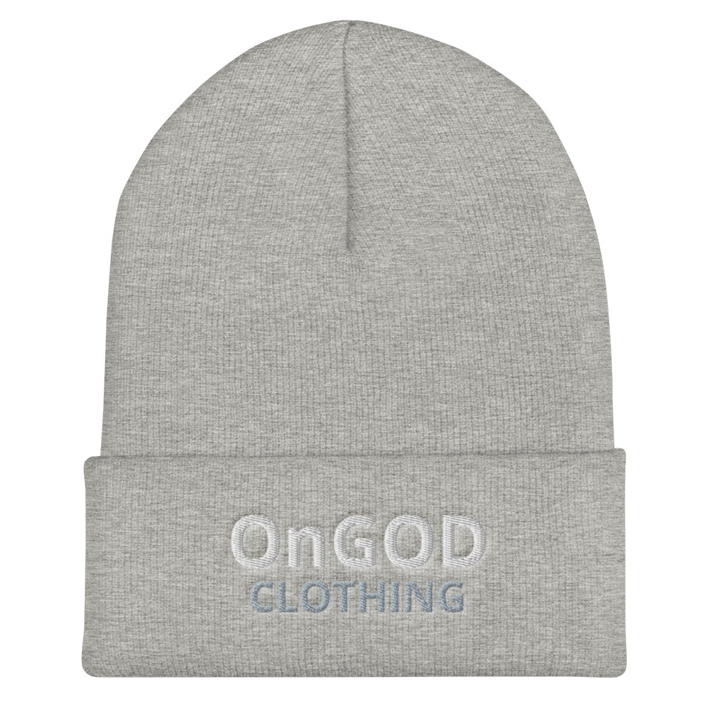 OnGOD Grey Text Cuffed Beanie