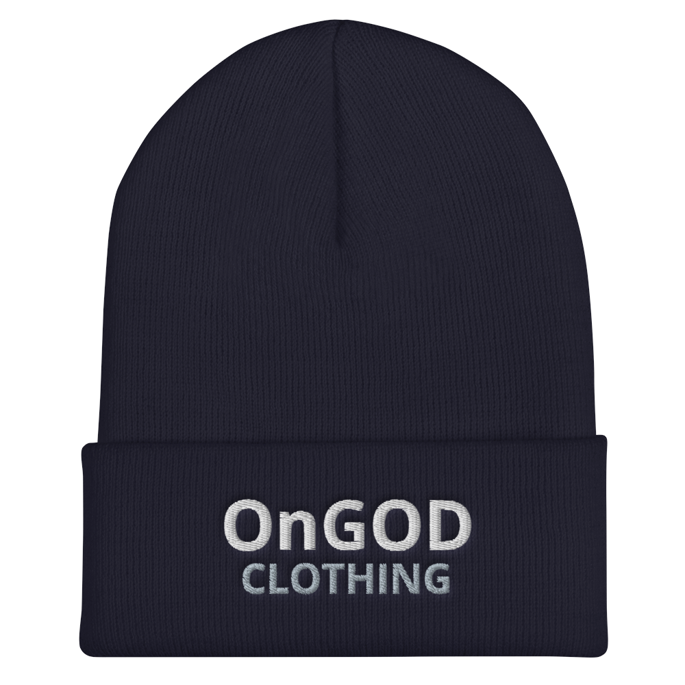 OnGOD Grey Text Cuffed Beanie