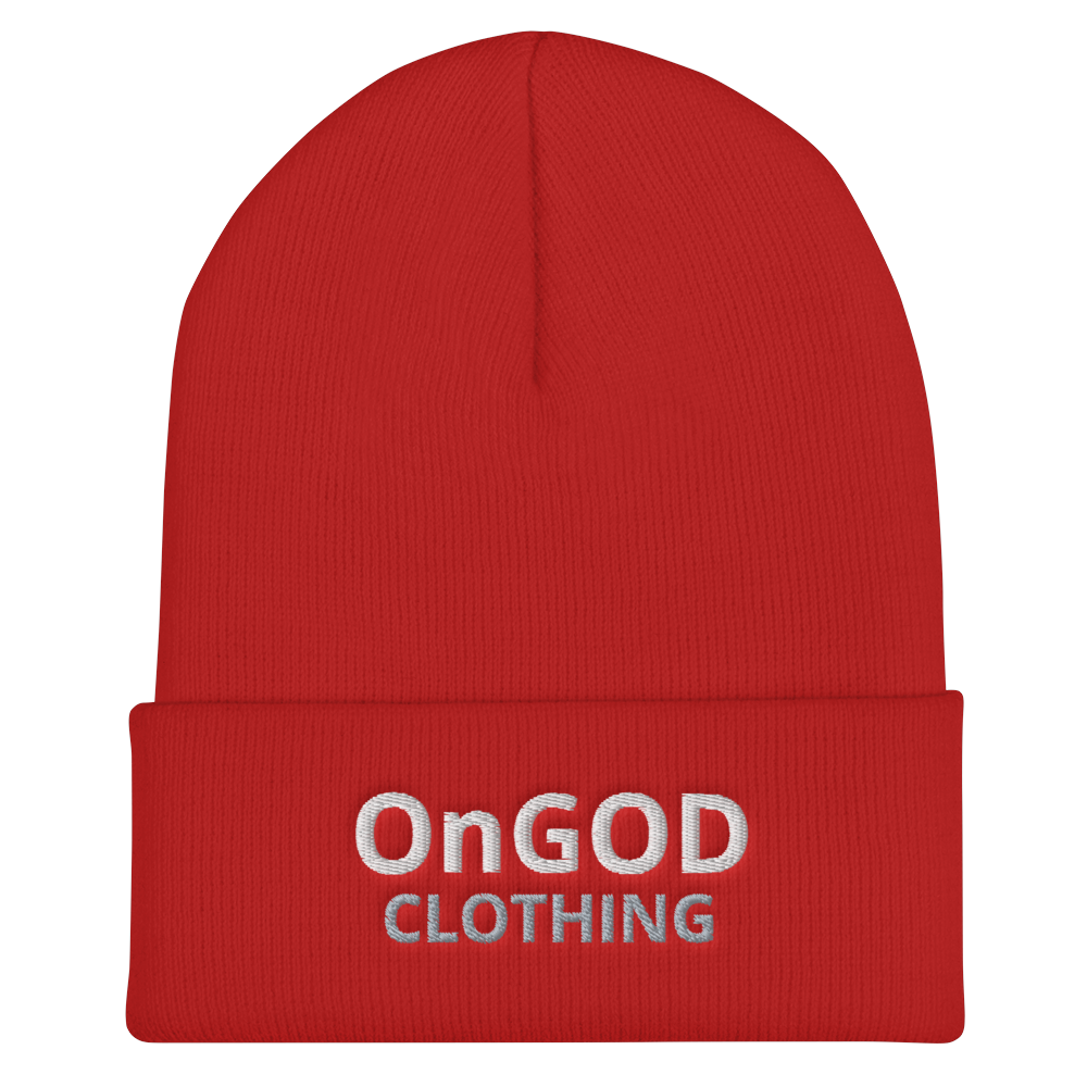 OnGOD Grey Text Cuffed Beanie