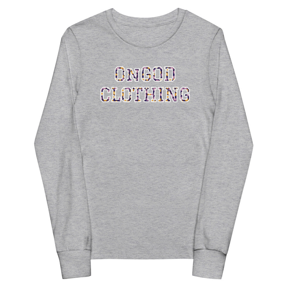 OnGOD Girls Flower Text LS